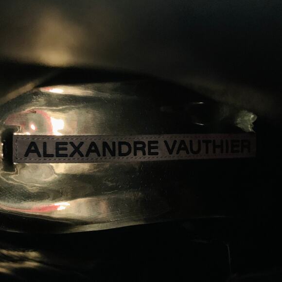 ALEXANDRE VAUTHIER Size 10 Metallic Silver Lace-Up Combat Boots - Picture 7 of 8